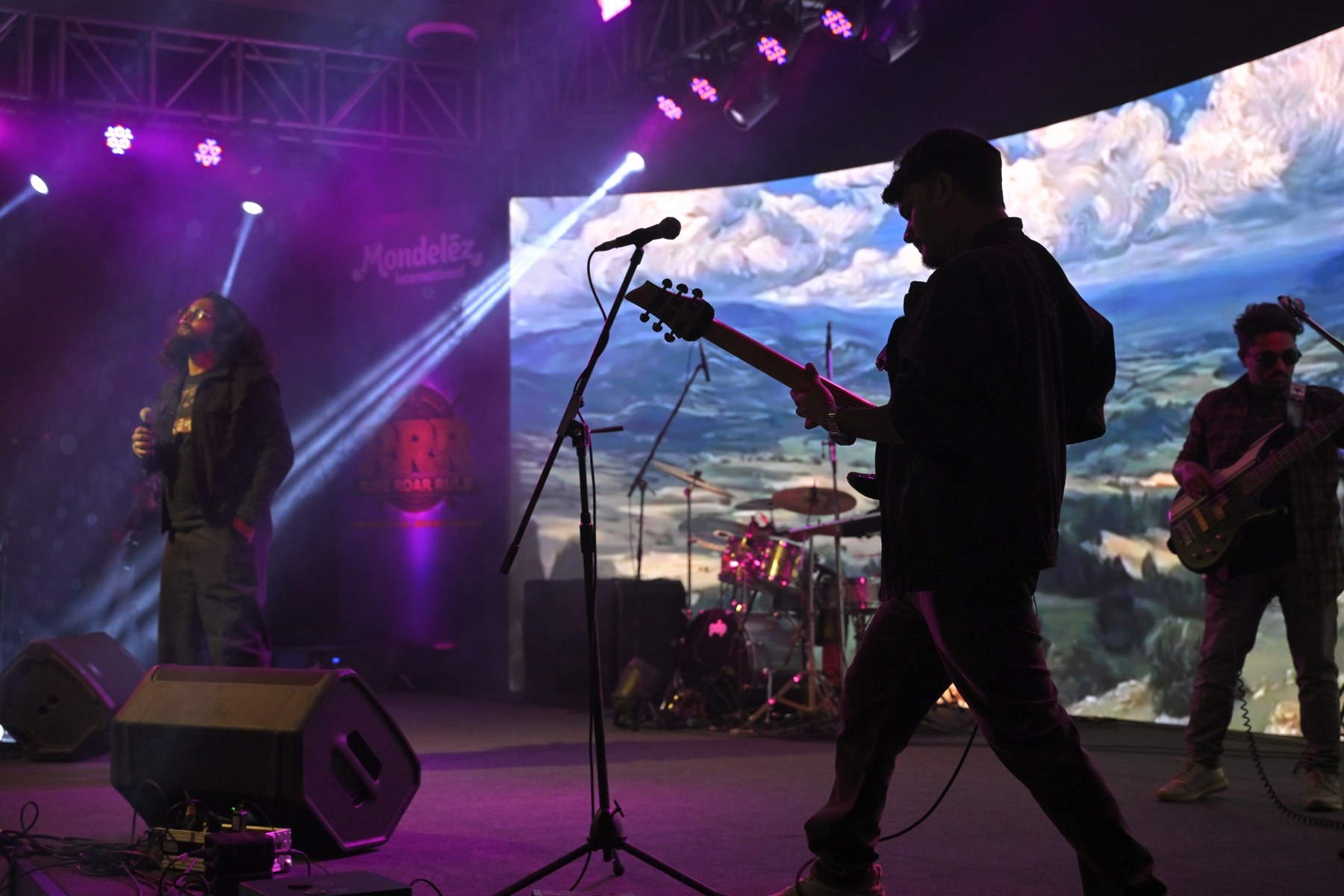 Live band performance at a corporate event hosted by The Brand Buddies